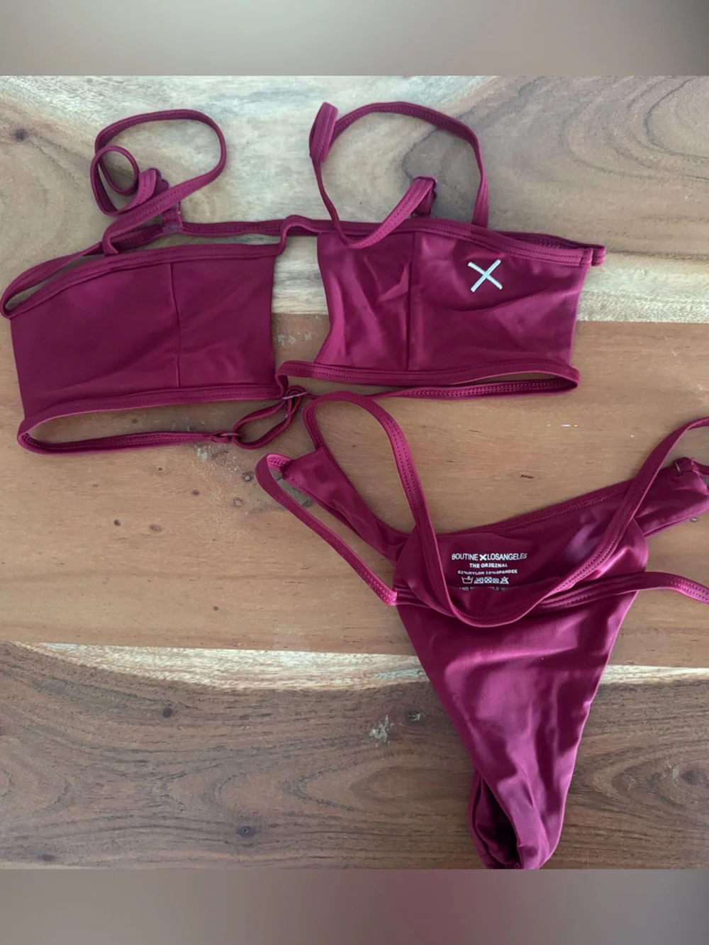 Boutine X LA Wine Red Two-Piece Bikini Set